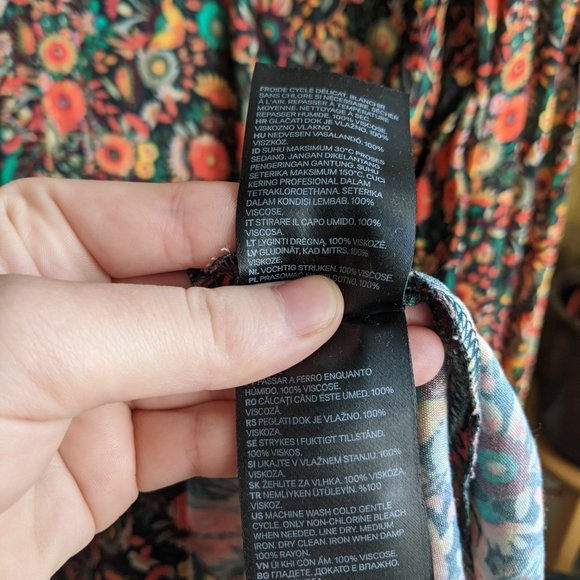 Floral Bell Wide Sleeve Dress H&M sz6 multicolor - Picture 6 of 9